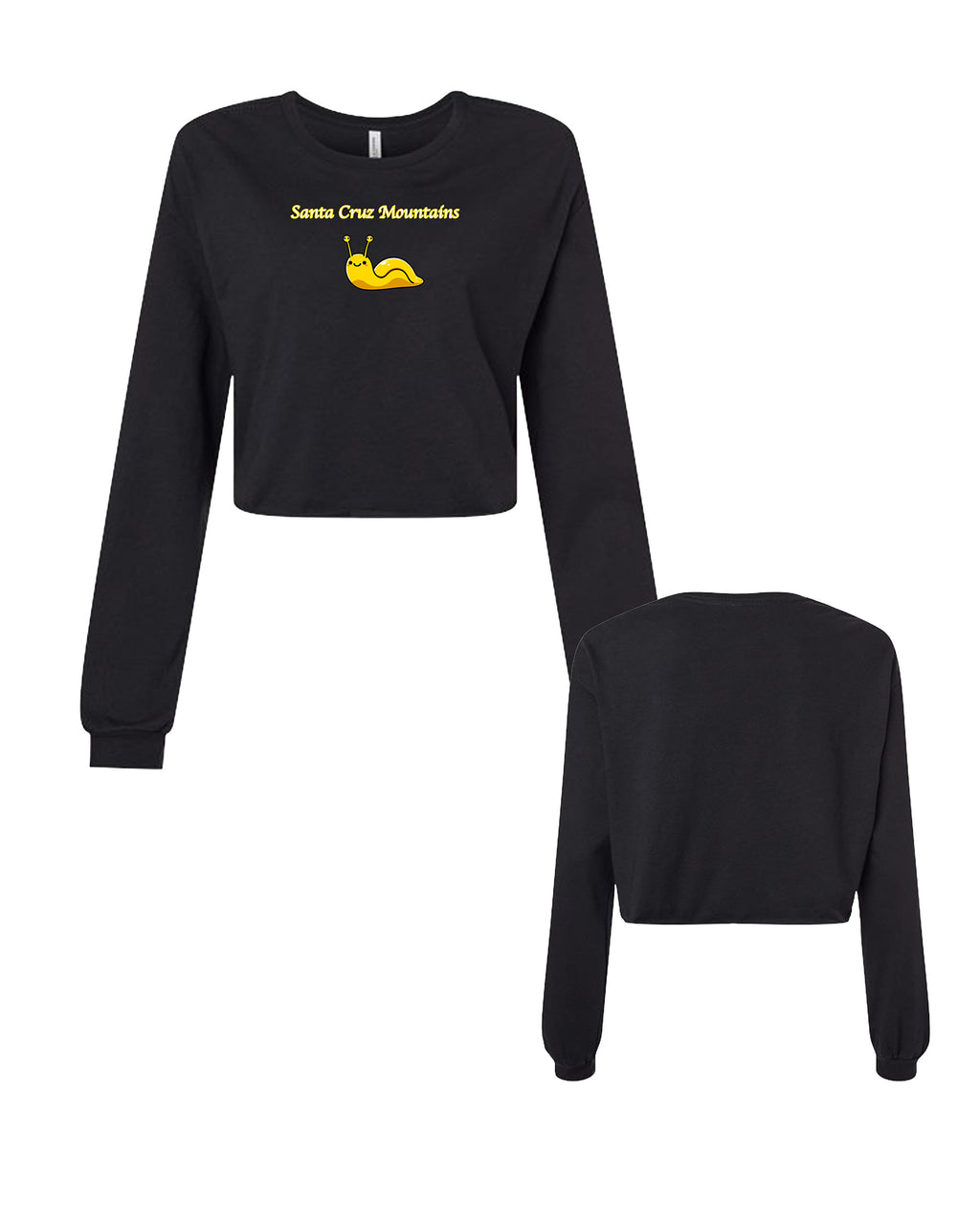 Santa Cruz Mountain Banana Slug Crop Long Sleeve 100% Cotton