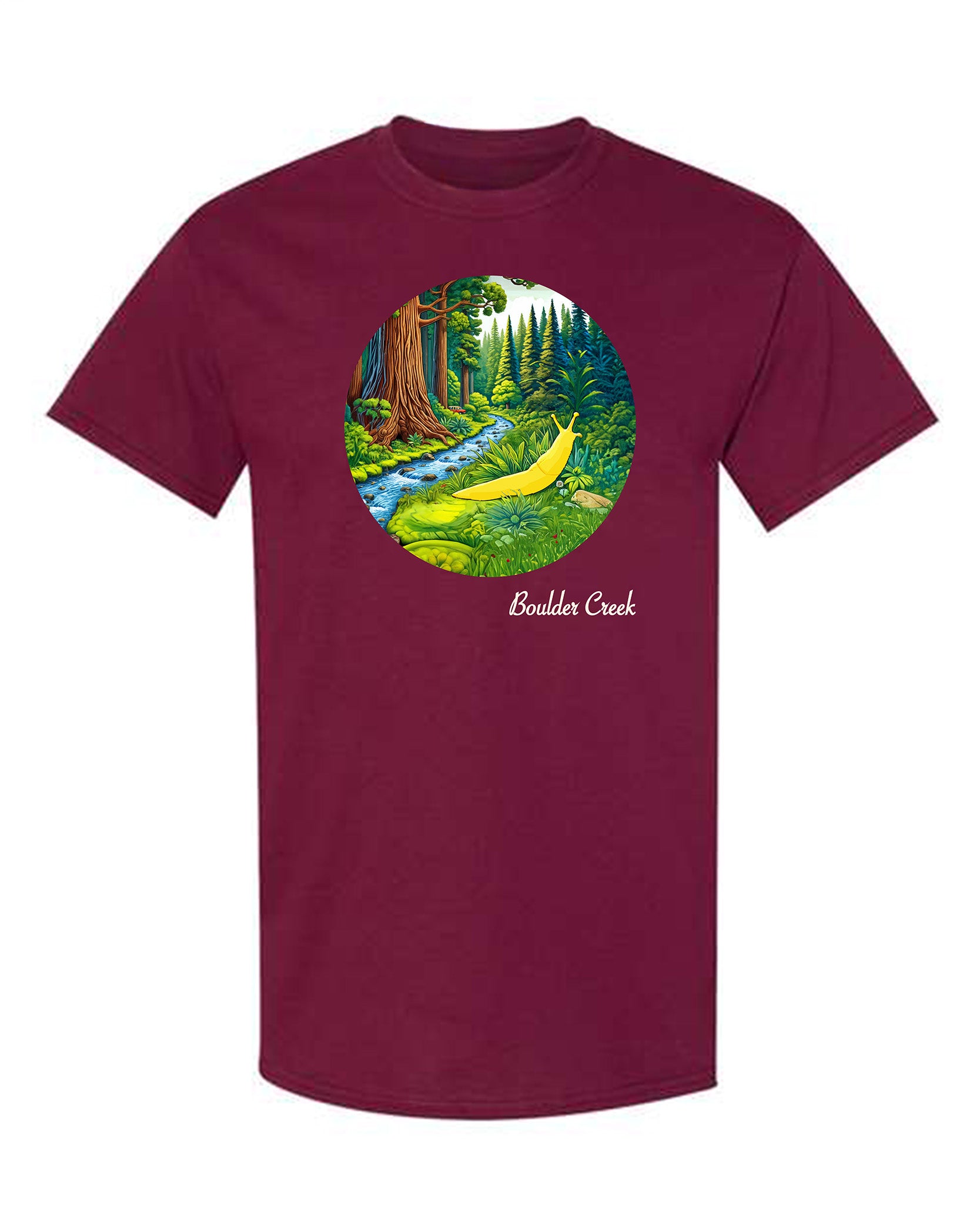 Boulder Creek Redwood Mountain Slug and Creek Illustration