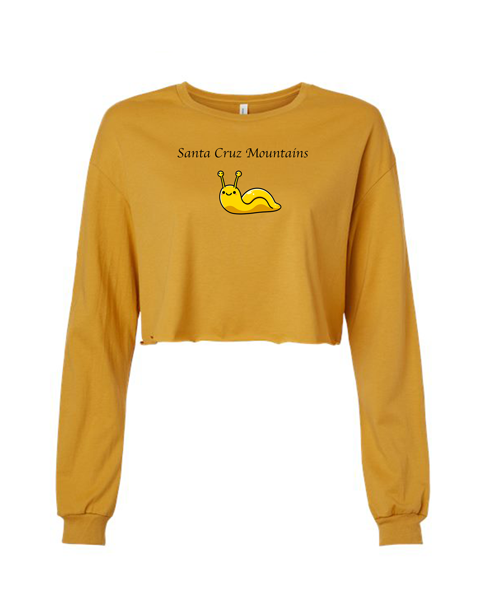Santa Cruz Mountain Banana Slug Crop Long Sleeve 100% Cotton