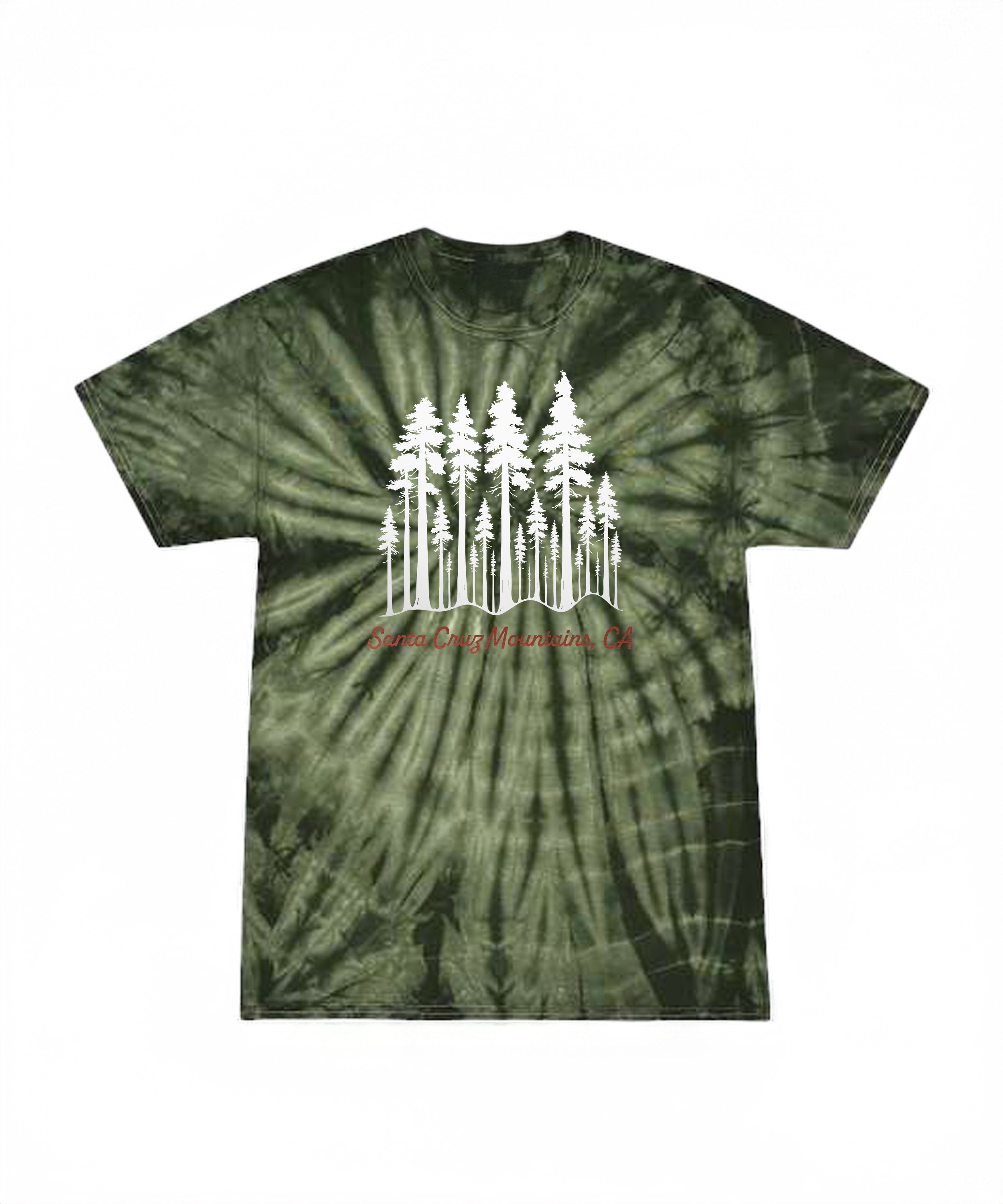 Santa Cruz Mountains Forest Green cirucular tie dye